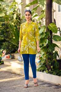 Western Modern Stylish Design Premium Cotton Foil Printed Short Top Girls Ropa India pakistaní Maruti Fashion Disponible Todos - Product Image 5