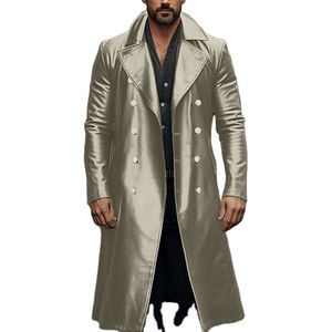 Manteau long en cuir pour homme de haute qualité, best-seller, vente en gros, 80% duvet d'oie, respirant, nouvelle arrivée - Product Image 1