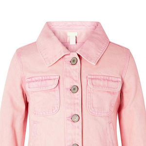 Chaqueta vaquera de ajuste regular para mujer, nuevo diseño 2025, MOQ bajo, chaqueta vaquera de Color sólido de alta calidad para mujer - Product Image 4