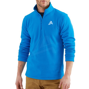 Sudaderas con cremallera de cuarto de pie para hombre de alta moda del fabricante 100% algodón estampado sólido para la temporada de invierno talla XS - Product Image 3