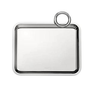 Plateau de nourriture en métal Plateau de service en métal fait à la main Plateaux personnalisables en forme de rectangle en acier inoxydable - Product Image 3