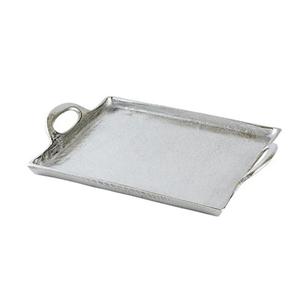 Vente chaude Plateaux de service en aluminium plaqué argent Forme ovale pour la maison et les mariages Plateaux de service pour aliments et boissons de table - Product Image 1