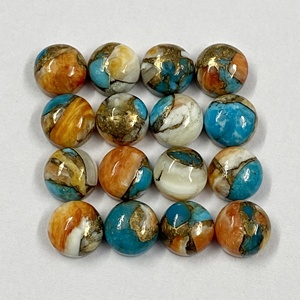 Turquesa de Cobre Natural Certificada de 8mm, Cabujones Redondos Sueltos, Piedras Preciosas de Turquesa Pulida Lisa de Fabricante - Product Image 3