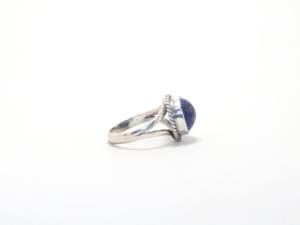 Anillo de declaración de Plata de Ley 925 para mujer, piedra preciosa de lapislázuli azul Natural, joyería de moda para fiestas - Product Image 4