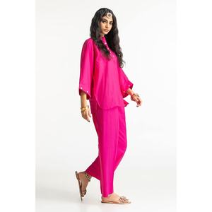 Camisa y Pantalón Casual con Adornos Teñidos Dobby KST-43324 para Primavera/Verano con Mangas Tres Cuartos - Product Image 3