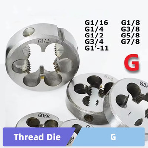 Matrice ronde Matrices de <span class=keywords><strong>filetage</strong></span> de tuyau à usage élevé <span class=keywords><strong>BSP</strong></span> 1/8 1/4 3/8 1/2 3/4 Acier rapide HSS G1/8-28 G1/4-19 G3/8-19 G1/2-14 G3/4-14 G1-11 - Product Image 1