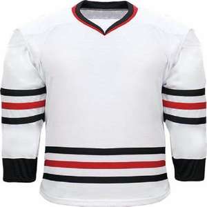 Maillot de hockey sur glace personnalisé, uniforme d'équipe professionnelle, logo et numéro personnalisés, rouge, vert, orange, blanc, respirant, performance - Product Image 4