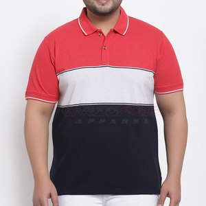 Camiseta Polo de Gran Tamaño con Bloqueo de Color Retro y Material de Mezcla de Algodón Suave, Camisa Polo de Ajuste Relajado para Hombre - Product Image 1