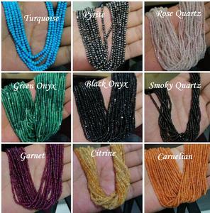 Cuentas de amatista facetadas para hacer collares y pulseras, cuentas de 3-4mm de largo, de 13 pulgadas - Product Image 5