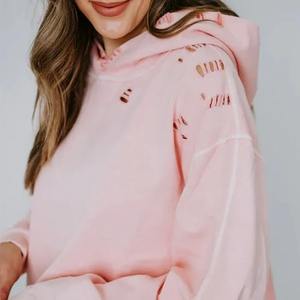 เสื้อฮู้ดผ้ายีนส์สำหรับผู้หญิงวินเทจซักด้วยกรดเสื้อผ้าแนวสตรีทแบบลำลองสำหรับฤดูหนาวเสื้อผ้าแนวสตรีทผ้าคอตตอนถักสีพื้นปัก3D - Product Image 2