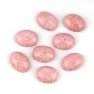 หินควอตซ์ทรงวงรีเรียบสีชมพูธรรมชาติขนาด12X16มม. สำหรับทำเครื่องประดับอัญมณีขัดหลังเรียบ - Product Image 5