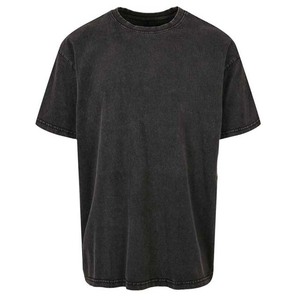 Camisetas Hip Hop 100% algodón lavado con ácido camiseta de gran tamaño para hombres lavado con ácido en blanco a granel venta al por mayor lavado con ácido cuello redondo de gran tamaño - Product Image 1