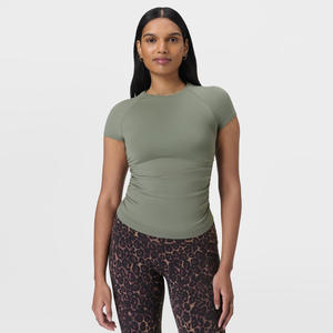 Pull Sexy pour femmes Sports Fitness Yoga Top Manches courtes et séchage rapide Logo personnalisé Offre Spéciale pour les sorties sportives d'été - Product Image 4