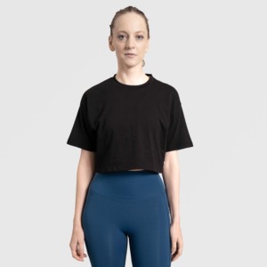 เสื้อยืดถักสีดำ Harmony Glide พร้อมตกแต่งโลโก้สำหรับออกกำลังกาย - Product Image 5