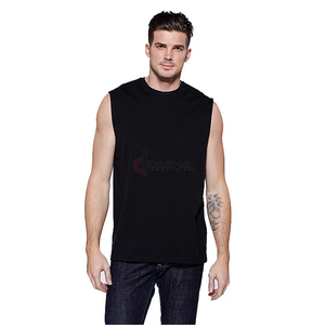 Camiseta sin mangas de gran tamaño OEM con logotipo personalizado para hombre, camiseta de Fitness sin mangas cortada para entrenamiento de gimnasia de rendimiento de alta calidad - Product Image 4