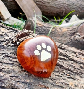Sculptée à la main empreinte de patte coeur souvenir pour animaux de compagnie chat chien cendres crémation mémorial pour animaux de compagnie petite urne souvenir urnes modernes - Product Image 2