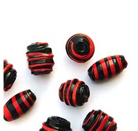 Nouvelle collection de perles en verre noir et rouge, perles opaques à gros trous pour la fabrication de bijoux, bracelets et accessoires de bricolage en provenance d'Inde