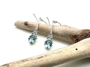 925 argent Sterling bleu topaze pierres précieuses boucles d'oreilles bijoux faits à la main argent Boho Style boucles d'oreilles bijoux pour femmes cadeau de mariage pour - Product Image 4