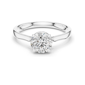 Bague de fiançailles en diamant de laboratoire rond de 1,236 carats pour femme, clarté VVS-VS EF, or 18 carats, 14 carats, 10 carats et argent 925, rose - Product Image 1