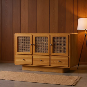 Midcentury Modern Design Solid Teak Wood Cabinet for Dining Room Living Room <b>Kitchen</b> Hotel-High Quality Home & Furniture - Product Image 1