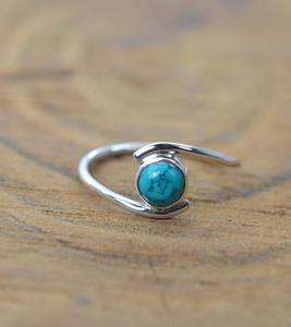 Joyas de piedras preciosas turquesas para mujer, anillo de estilo bohemio de plata, joyería de plata de ley 925, anillo hecho a mano de tendencia, Regalo para mamá - Product Image 4