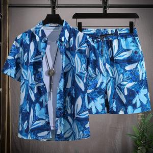 Conjunto de playa informal de verano 2025 para hombre, camisa de manga corta con una botonadura, pantalones cortos a prueba de viento de talla grande para vacaciones, atuendo de viaje - Product Image 4