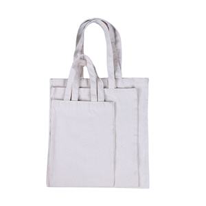 กระเป๋าผ้าแคนวาสออร์แกนิคแบบเรียบ รีไซเคิล พิมพ์โลโก้ตามสั่ง (OEM)  ขนาดใหญ่ ใช้ซ้ำได้ สำหรับใส่ของช้อปปิ้ง พร้อมโลโก้ - Product Image 1