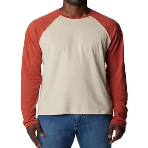 Produttore all'ingrosso fornitore di stampa personalizzata o collo Raglan manica T-Shirt da uomo 100% cotone/fibra di bambù T-Shirt