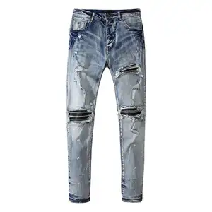 Wholesale New Men's Colored Elastic Outdoor Tight Jeans Pencil Long Pants Men's Casual Slim Fit Jeans