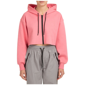 Chaqueta deportiva ligera de gran tamaño con capucha y cremallera para mujer, ropa de calle de invierno, logotipo estampado frontal de moda informal de punto - Product Image 3