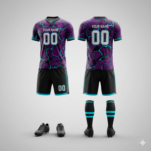 Ensemble de maillots de football en sublimation intégrale |   Tissu léger à séchage rapide |   Vêtements d'équipe personnalisés - Product Image 4