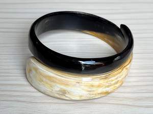 BAFFALO NATURAI BUFFAIO HORN CUFFS, Bangles and <b>Bracelets</b> Made From Real Buffalo Horn, Available in an Assortment of - Product Image 6