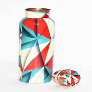 Botella de agua esmaltada impresa colorida con tapa de cobre para gimnasio al aire libre, viajes y botella de cobre, artículos para bebidas, función térmica - Product Image 4