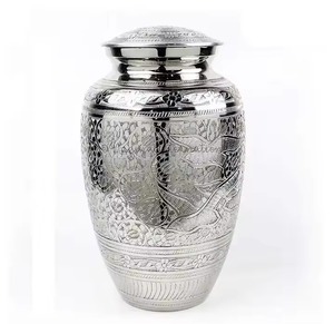 Urnes funéraires en aluminium fabriquées à la main directement de l'usine pour les cendres humaines, urnes à cendres pour adultes économiques, fournitures funéraires indiennes - Product Image 2