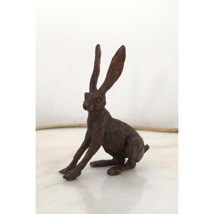 Escultura de Conejo Acostado de Bronce con Orejas Grandes, Figura de Jardín Hecha a Mano, Decoración de Pascua, Estatua de Conejos Antiguos para Césped - Product Image 4