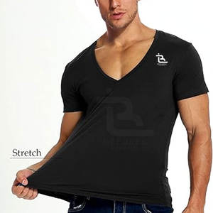 Última llegada personalizada manga corta hombres Muscle Fit camiseta buena calidad manga corta Slim Fit hombres Muscle Fit camiseta - Product Image 2