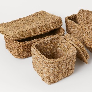 Sustainable Biodegradable Straw Storage Box Ecofriendly Seagrass <b>Lidded</b> <b>Hamper</b> Boxes Customize Accept - Product Image 6