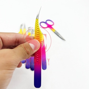 Wholesale New Design Sustainable Stainless Steel <b>Eyelash</b> Tweezers Curved Tip <b>Applicator</b> for Hand Test & Volume Lash Extensions - Product Image 5