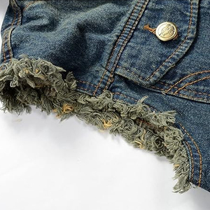 Chaleco Vaquero Casual para Hombre, Lavado al Ácido y Desgastado, Cuello en V, Un Botón, Secado Rápido, Transpirable y Ecológico - Product Image 4