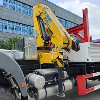 Prix d'usine 4x4 Off Road Grue à flèche pliante 10T montée sur camion avec corps de cargaison durable à vendre