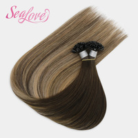 Extensions de cheveux russes à pointe en U, à kératine, vierges, ombrées, lisses, à pointe en forme de clou, couleur personnalisée, qualité salon - Grande Vente