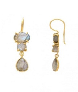 ใหม่มาถึง Labradorite พลอย925เงินสเตอร์ลิงลูกแพร์และรูปไข่ต่างหู - Product Image 1