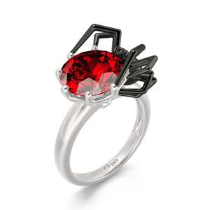 Anillo de Diamantes Jeulia Hug Me Black Widow Spider en Plata de Ley - Product Image 2
