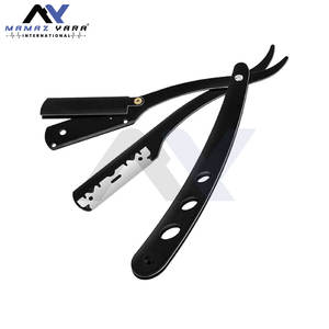 Navaja de Afeitar Profesional de Hoja Recta para Afeitado al Ras, Navaja Clásica Manual para Hombres con Mango Negro para Barberos - Product Image 2