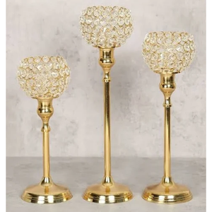 Home Decoration Stylish Candle Holder Crystal Beaded Votive Wedding Decor Centerpiece Handmade Customized - Product Image 4