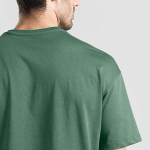 T-shirt de couleur unie de haute qualité pour hommes T-shirt classique 100% coton confortable à col rond pour hommes coupe ample - Product Image 6