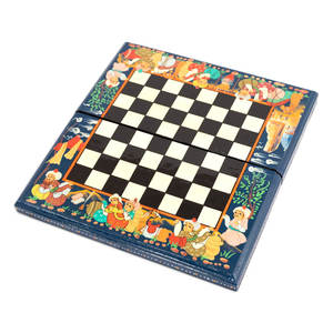 Novica Painted Walnut Wood <b>Chess</b> Set Handcrafted Classic Board <b>Game</b> Portable for Travel Indoor Outdoor Family <b>Game</b> Night - Product Image 1