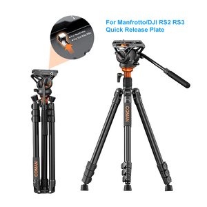 COMAN FF06S Q6 tête fluide trépied vidéo 8kg charge monopode détachable pour <span class=keywords><strong>Manfrotto</strong></span> DJI RS2 RS3 RS4 trépied à plaque de dégagement rapide - Product Image 1