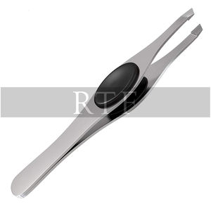 Pinzas profesionales de punta inclinada para cejas, accesorios para pestañas de acero en varios colores - Product Image 4
