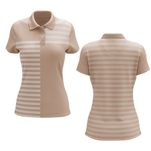 Vente à chaud de polo décontracté pour femmes vêtements de sport courts en tissu polyester de style mince avec impression par sublimation de logo personnalisé respirant - Product Image 4